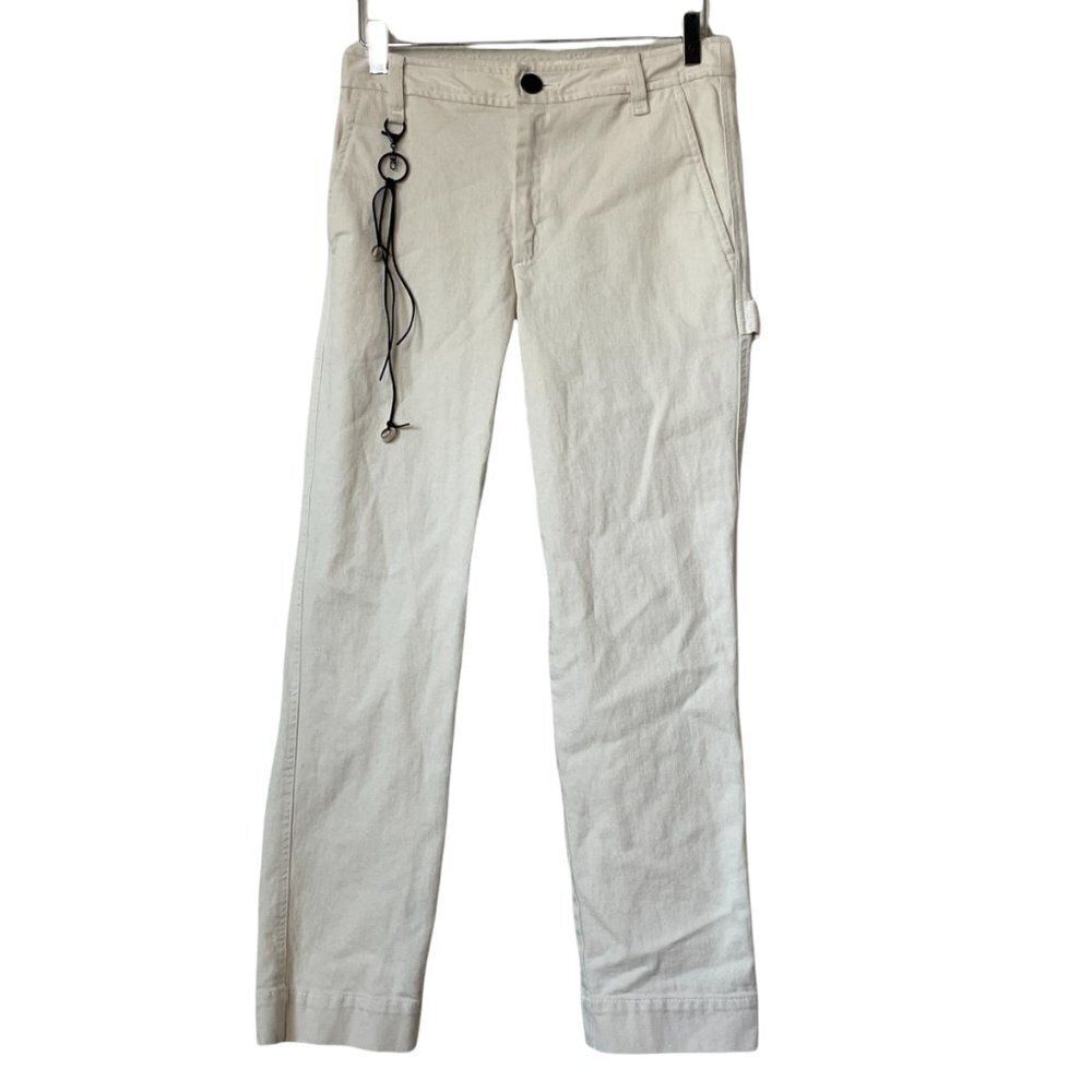 NEW R.G. Kane Ivory Cream Straight Leg Carpenter Jeans Sz. 8